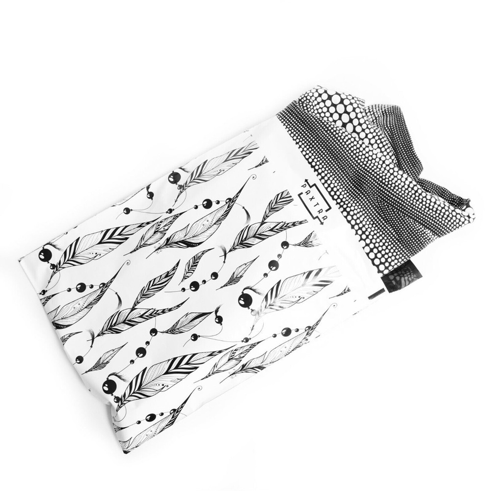 25 10x13 in boho feathers polymailers shipping set of printed mailers bohemian